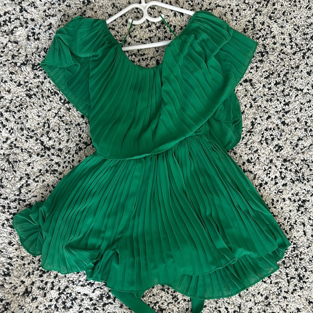 Yaya & Co Green Pleated Dress